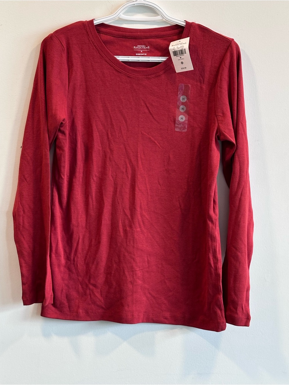 Northern Reflections Girls' Long-Sleeve Crewneck Top in Crimson